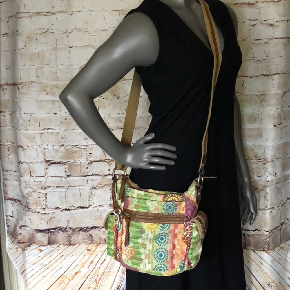 Fossil Cotton Leather Crossbody Keeper BIN 23